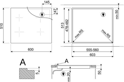 Варочная панель Smeg SIM1644DG Варочная панель Smeg SIM1644DG