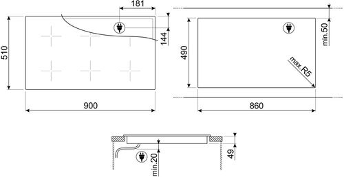 Варочная панель Smeg SIM1964DG Варочная панель Smeg SIM1964DG