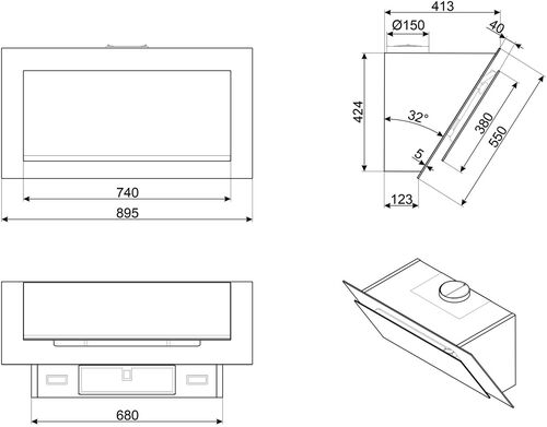 Вытяжка Smeg KV194G Вытяжка Smeg KV194G