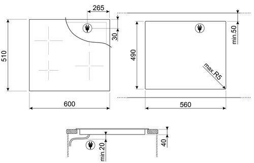 Варочная панель Smeg SE464TB Варочная панель Smeg SE464TB