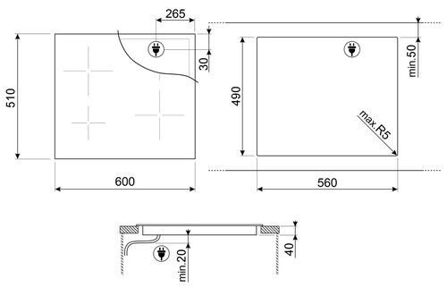 Варочная панель Smeg SE464TD Варочная панель Smeg SE464TD