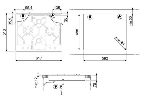 Варочная панель Smeg PGF64-4 Варочная панель Smeg PGF64-4