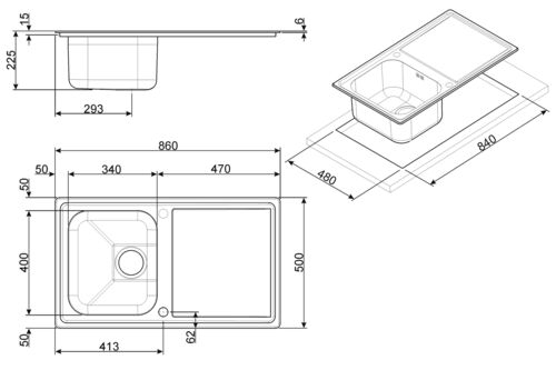 Мойка Smeg LLR861-2 Мойка Smeg LLR861-2