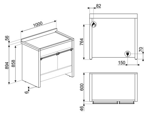 Варочный центр Smeg A2-81 Варочный центр Smeg A2-81