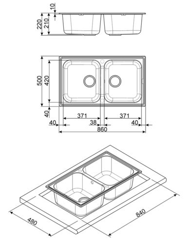 Мойка Smeg LZ862A2 Мойка Smeg LZ862A2