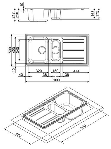 Мойка Smeg LZ102A2 Мойка Smeg LZ102A2