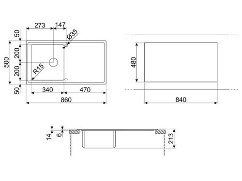 Мойка Smeg LDR861-2 Мойка Smeg LDR861-2