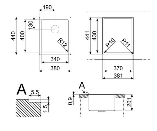 Мойка Smeg VR12S34 Мойка Smeg VR12S34