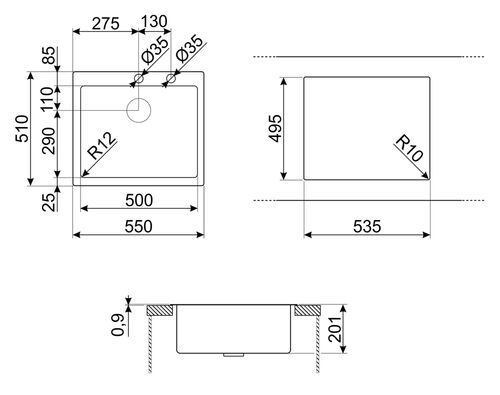 Мойка Smeg VR12S50RS Мойка Smeg VR12S50RS