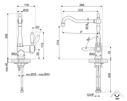 Смеситель Smeg MIR6NS-1 Смеситель Smeg MIR6NS-1