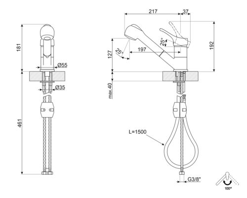 Смеситель Smeg MD10AV3 Смеситель Smeg MD10AV3