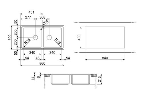 Мойка Smeg LDR862-2 Мойка Smeg LDR862-2