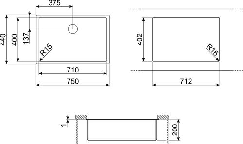 Мойка Smeg VSTR71CUX Мойка Smeg VSTR71CUX