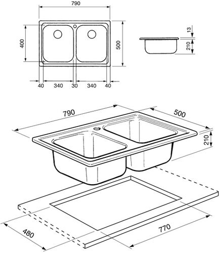 Мойка Smeg SP792-2 Нержавеющая сталь, матовый Мойка Smeg SP792-2 Нержавеющая сталь, матовый