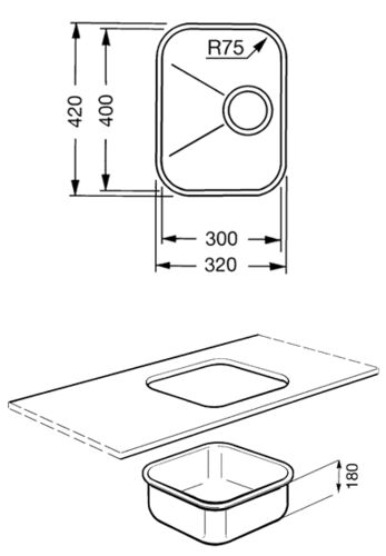 Мойка Smeg UM30 Нержавеющая сталь, матовый Мойка Smeg UM30 Нержавеющая сталь, матовый