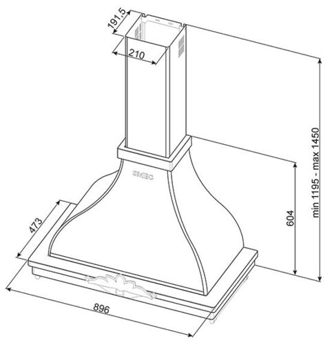 Вытяжка Smeg KCM900POE Вытяжка Smeg KCM900POE