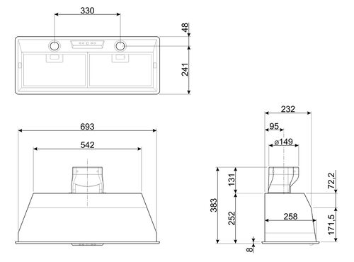 Вытяжка Smeg KSEG7XSA Вытяжка Smeg KSEG7XSA
