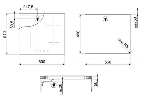 Варочная панель Smeg SE364ETBM